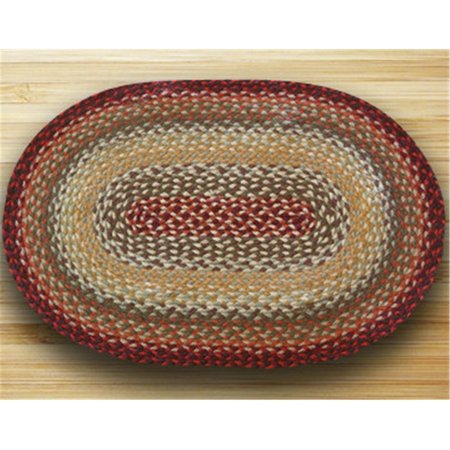 EARTH RUGS Oval Shaped Rug- Thistle Green and Country Red 03-417
